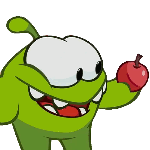 Cartoon Character Holding Red Apple