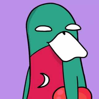 Cartoon Character Holding Red Heart and Covering Face with Napkin