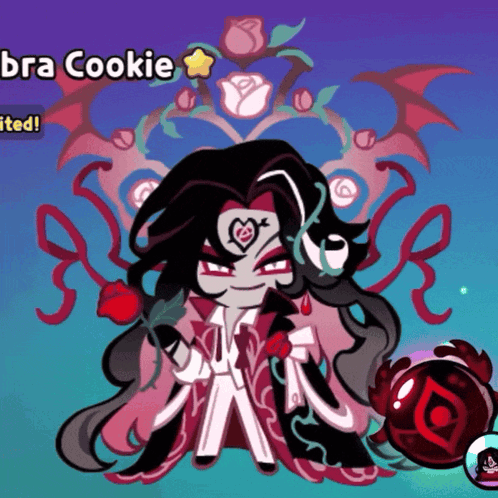 Cartoon Character Holding Red Rose Bra Cookie