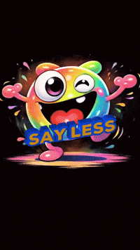 Cartoon Character Holding Say Less Sign
