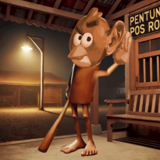 Cartoon Character Holding Sign Saying 9