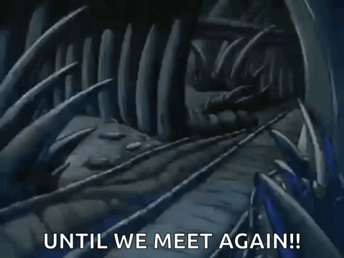 Cartoon Character Holding Stick Saying Until We Meet Again