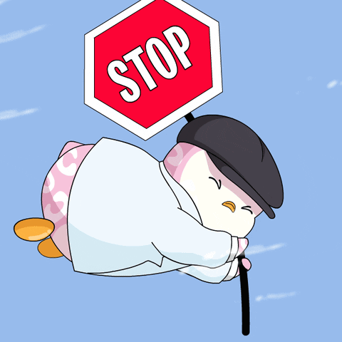 Cartoon Character Holding Stop Sign