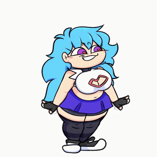 Cartoon Character Holding Sword With Blue Background