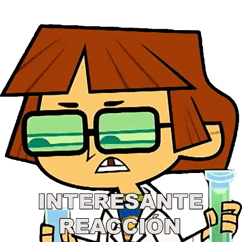 Cartoon Character Holding Test Tube Interesting Reaction