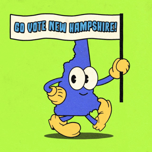 Cartoon Character Holding Vote Sign