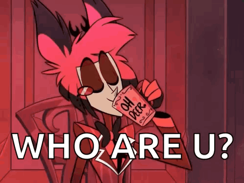 Cartoon Character Holding Who Are U Sign