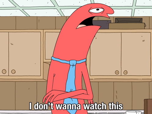 Cartoon Character I Don't Wanna Watch This GIF