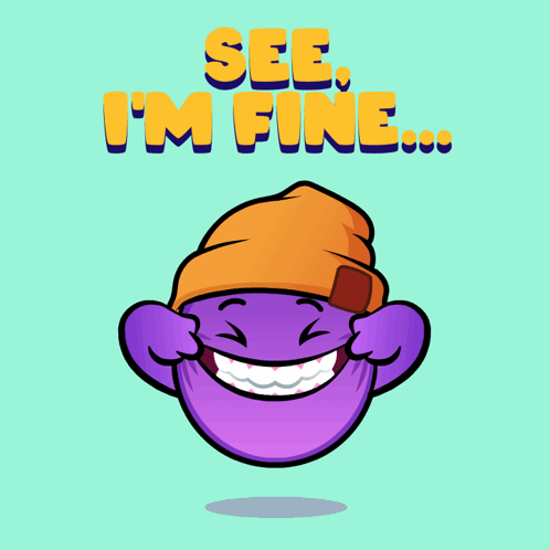 Cartoon Character In Beanie Saying See I'm Fine GIF