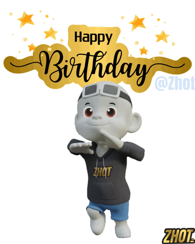Cartoon Character in Black Hoodie Zhot