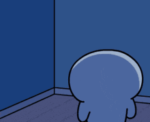 Cartoon Character In Blue Corner GIF