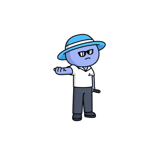 Cartoon Character in Blue Hat and Sunglasses