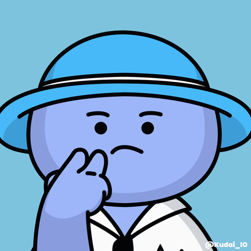 Cartoon Character In Blue Hat And White Shirt GIF