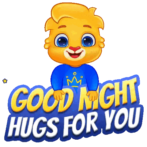 Cartoon Character in Blue Shirt Saying Good Night