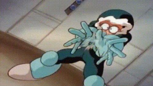 Cartoon Character in Blue Suit and Gloves