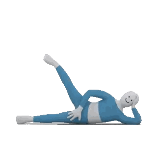 Cartoon Character in Blue Suit Lying