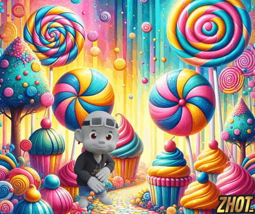 Cartoon Character in Candy Land Zhut