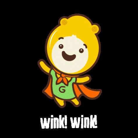 Cartoon Character in Cape Saying Wink Wink