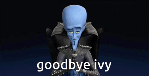 Cartoon Character in Chair Goodbye Ivy