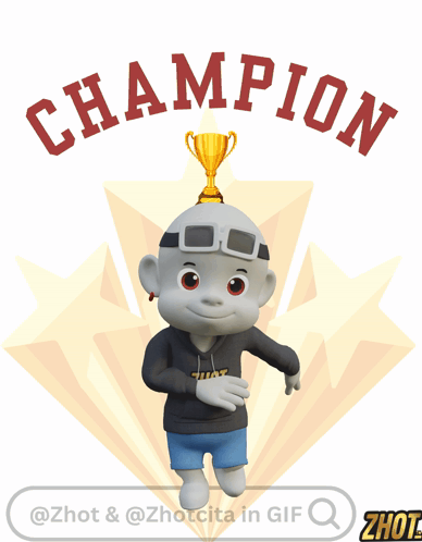 Cartoon Character In Champion Sweatshirt GIF