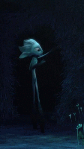Cartoon Character in Dark Cave
