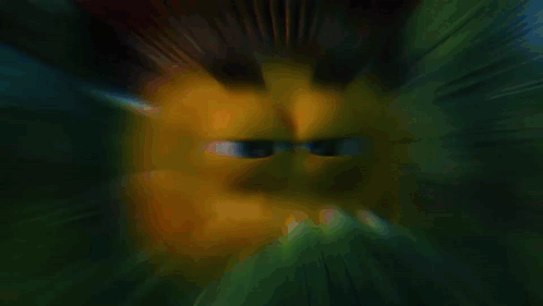 Cartoon Character in Feathered Headdress Smiling Behind Leaves