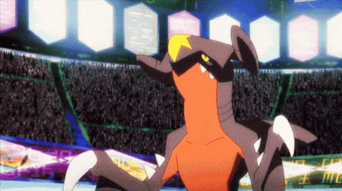 Cartoon Character in Front of Crowd Saying I Love You