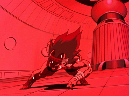 Cartoon Character In Front Of Red Pillar GIF