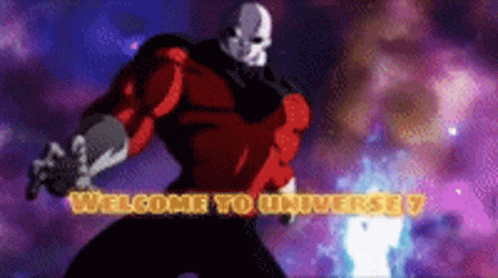 Cartoon Character In Front Of Universe 7 Sign GIF
