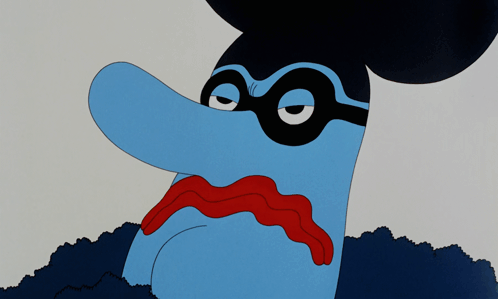 Cartoon Character in Glasses and Hat