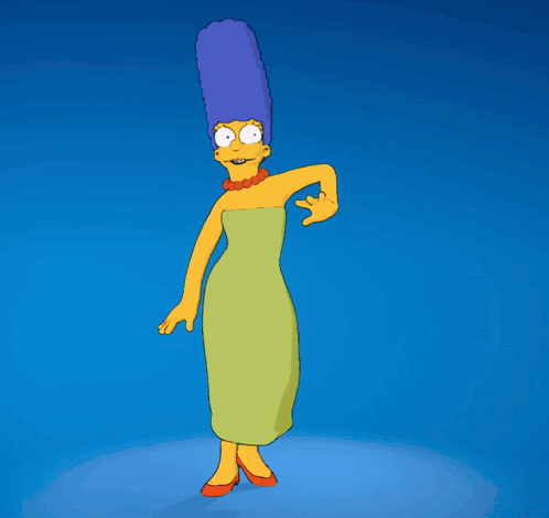 Cartoon Character In Green Dress Dancing GIF