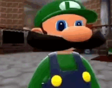 Cartoon Character In Green Hat And Overalls GIF