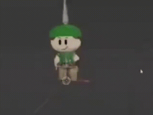 Cartoon Character in Green Hat and Vest