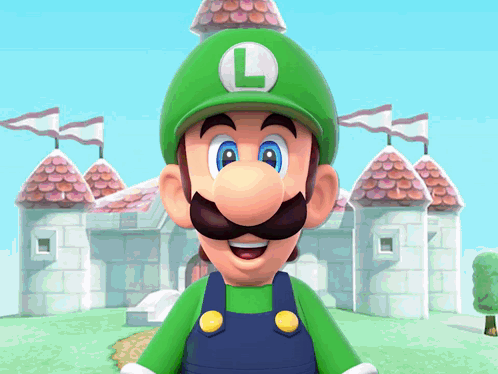 Cartoon Character In Green Hat With Letter L GIF