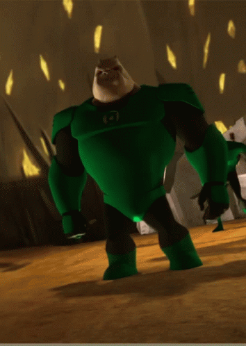 Cartoon Character In Green Lantern Costume GIF