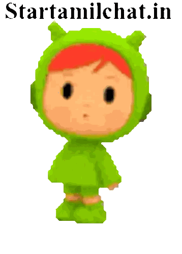 Cartoon Character in Green with Startamilchat.in
