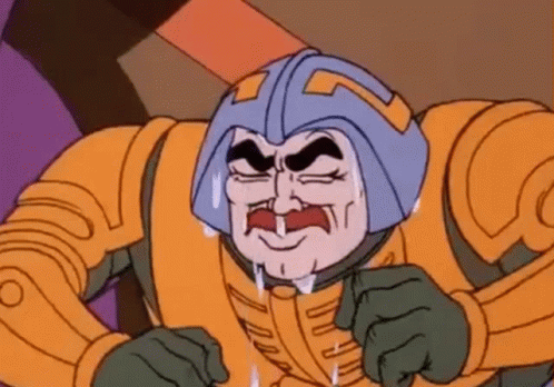 Cartoon Character In Helmet Crying With Open Mouth GIF