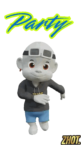 Cartoon Character in Hoodie and Shorts