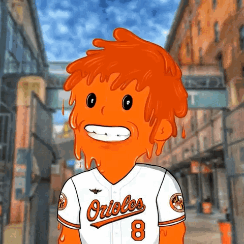 Cartoon Character in Orioles Jersey