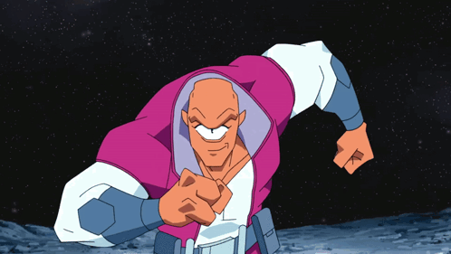 Cartoon Character In Pink And White Pointing GIF