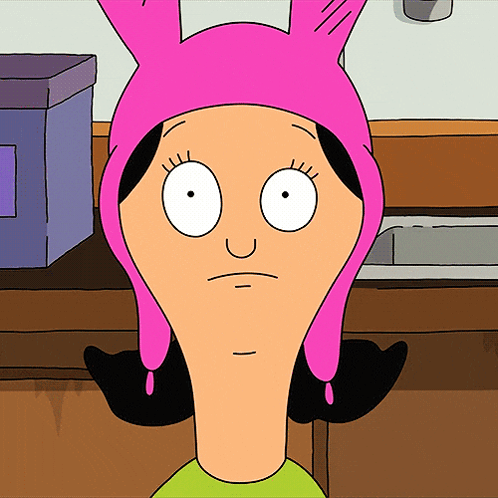 Cartoon Character in Pink Bunny Hat Making Funny Face