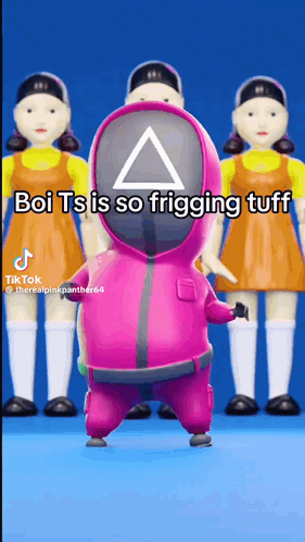 Cartoon Character in Pink Suit Boi TS Is Tuff