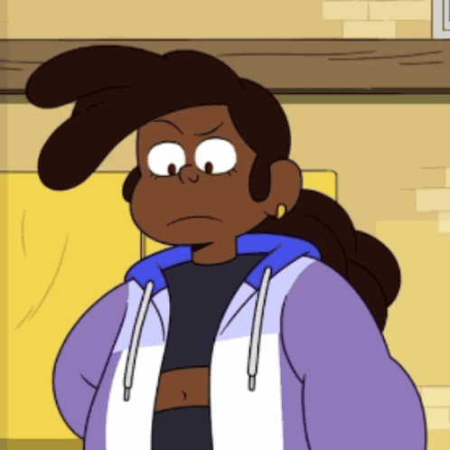 Cartoon Character in Purple and White Jacket