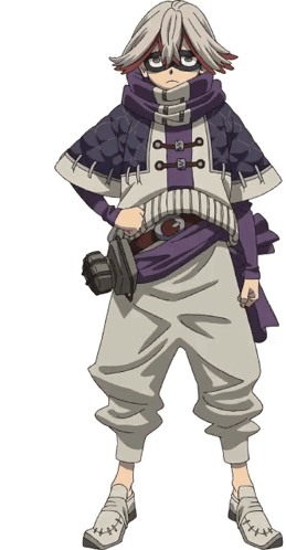 Cartoon Character in Purple Cape and Pants