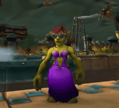 Cartoon Character in Purple Dress