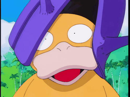 Cartoon Character in Purple Hat