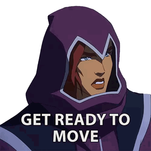 Cartoon Character in Purple Hood Get Ready to Move