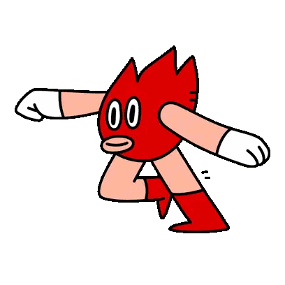 Cartoon Character in Red Mask and Red Gloves