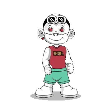 Cartoon Character in Red Shirt Saying Zhout
