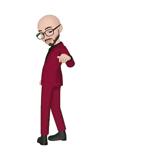 Cartoon Character in Red Suit Fist Pump
